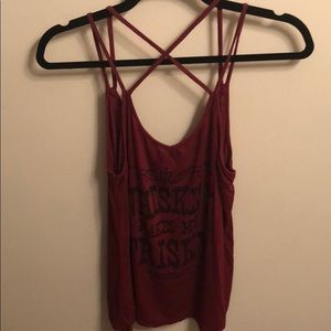 Maroon Whiskey Strap Tank